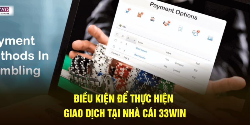 Điều kiện để thực hiện quy trình hoàn vốn nhanh chóng tại nhà cái 33WIN