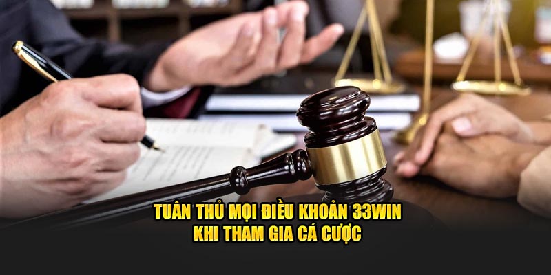 Tuân thủ mọi điều khoản 33Win khi tham gia cá cược